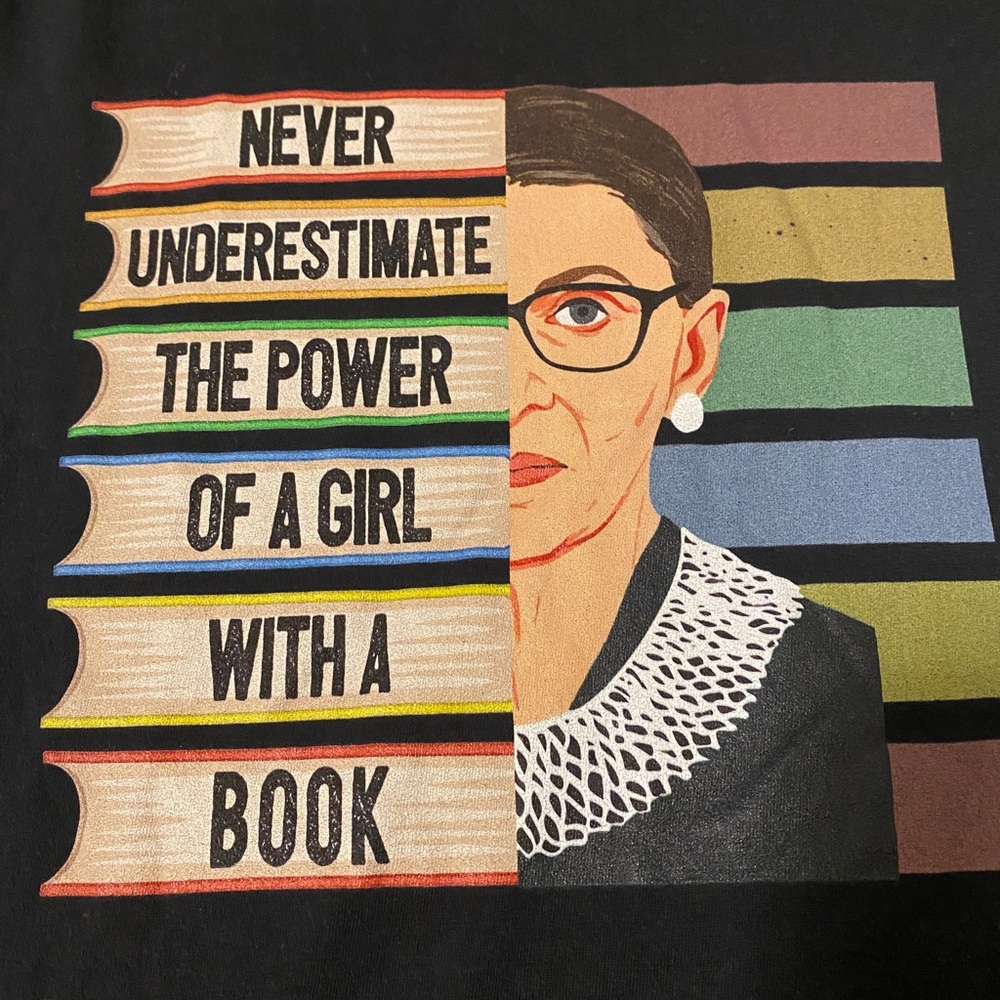Ruth Bader Ginsburg Never Underestimate The Power of A Girl Gift T-Shirt size S